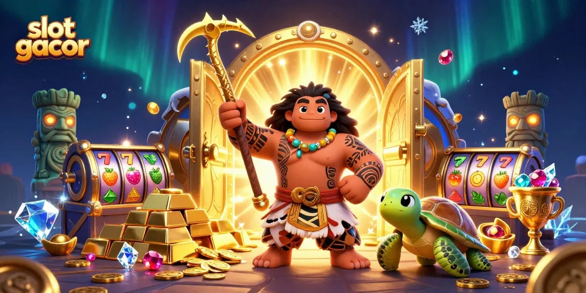 Menangkan slot gacor dengan demigod Maui, simbol buah, dan kekayaan bertaburan di kasino.
