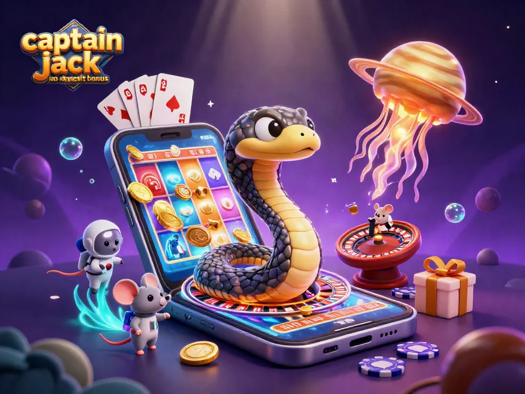 Experience the excitement of captain jack no deposit bonus with vibrant 3D casino characters and slots.