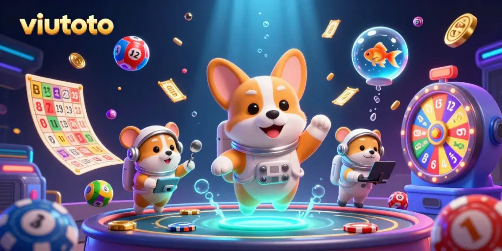 viutoto unduh hasil permainan dengan chip poker dan koin emas mengapung di kasino luar angkasa