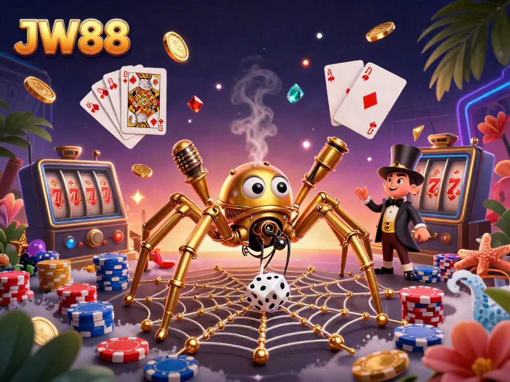 Experience thrilling game actions at JW88 with vibrant casino elements, rich visuals, and dynamic characters.