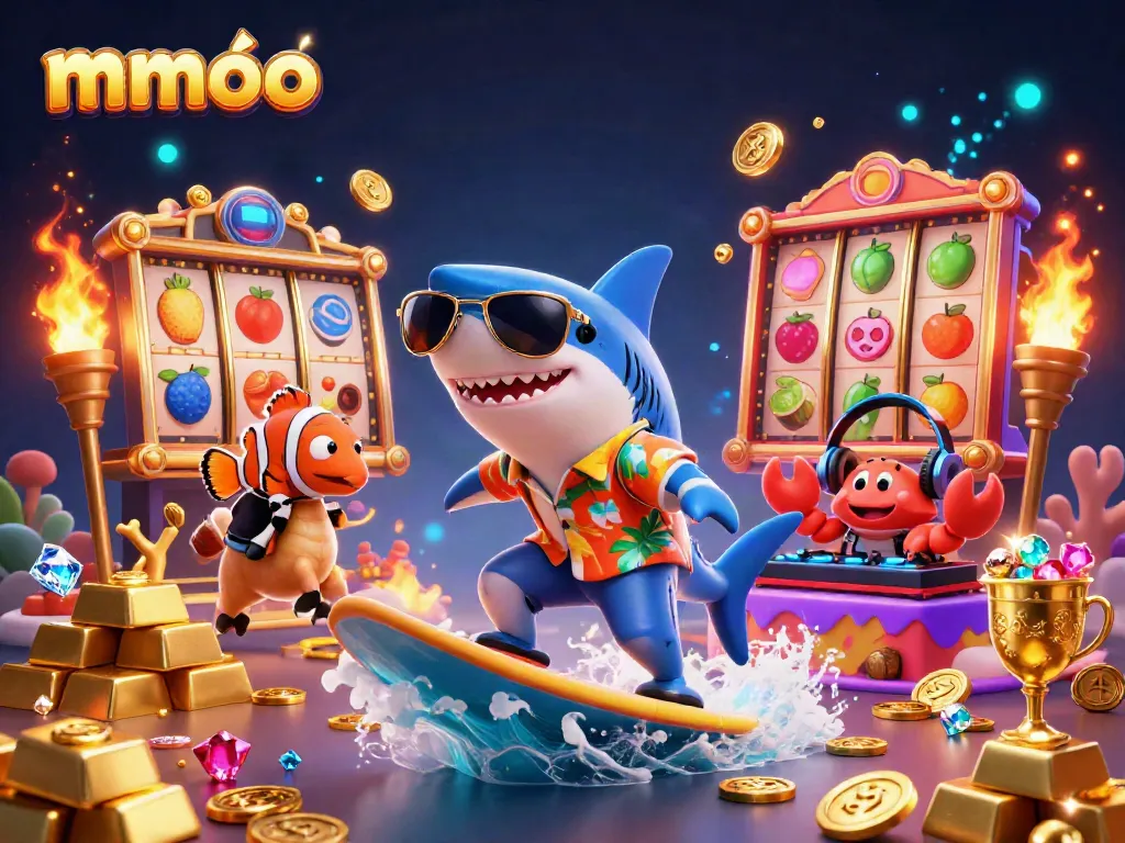 Experience exciting gameplay with mmoo as a shark and clownfish join a lucrative casino adventure.