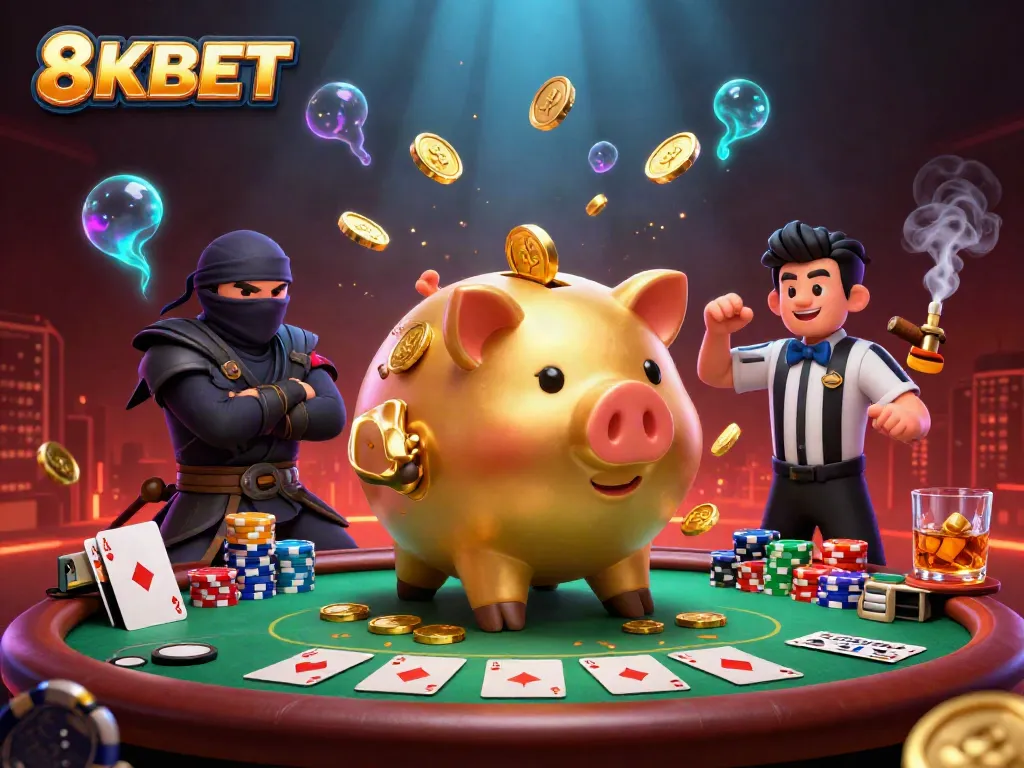 Experience thrilling action with 8KBET's dynamic gambling scene featuring vibrant game elements.