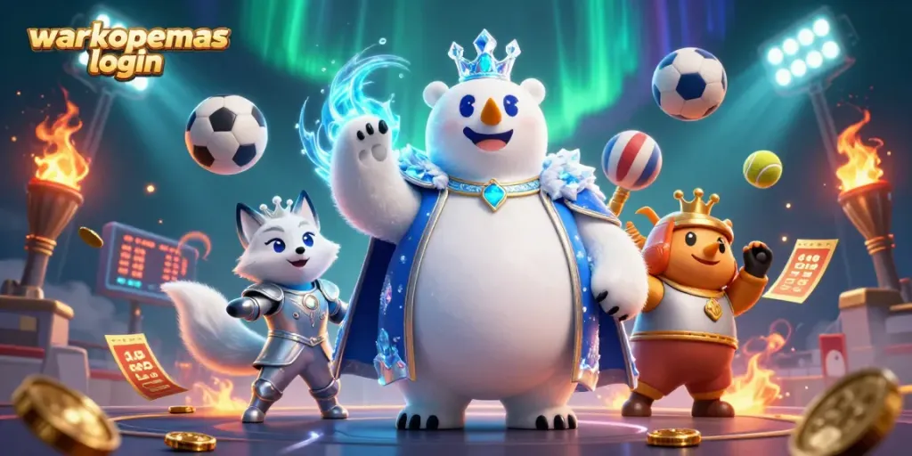 Masuki warkopemas login dan nikmati pengalaman bermain kasino dengan karakter lucu dalam ilustrasi 3D.