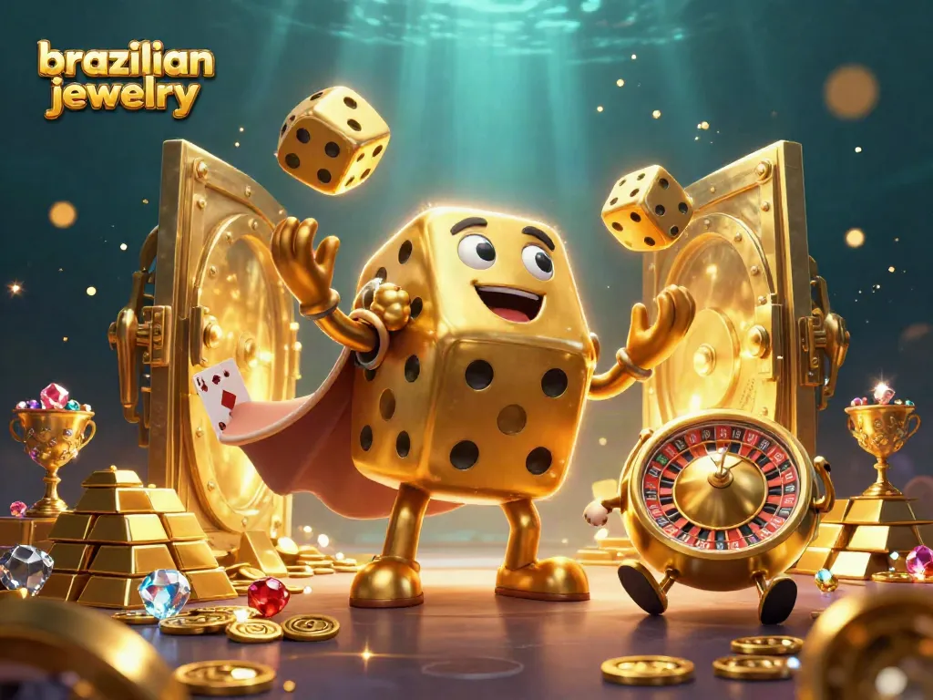 Win big with vibrant brazilian jewelry-inspired casino illustration showcasing excitement and luxury.