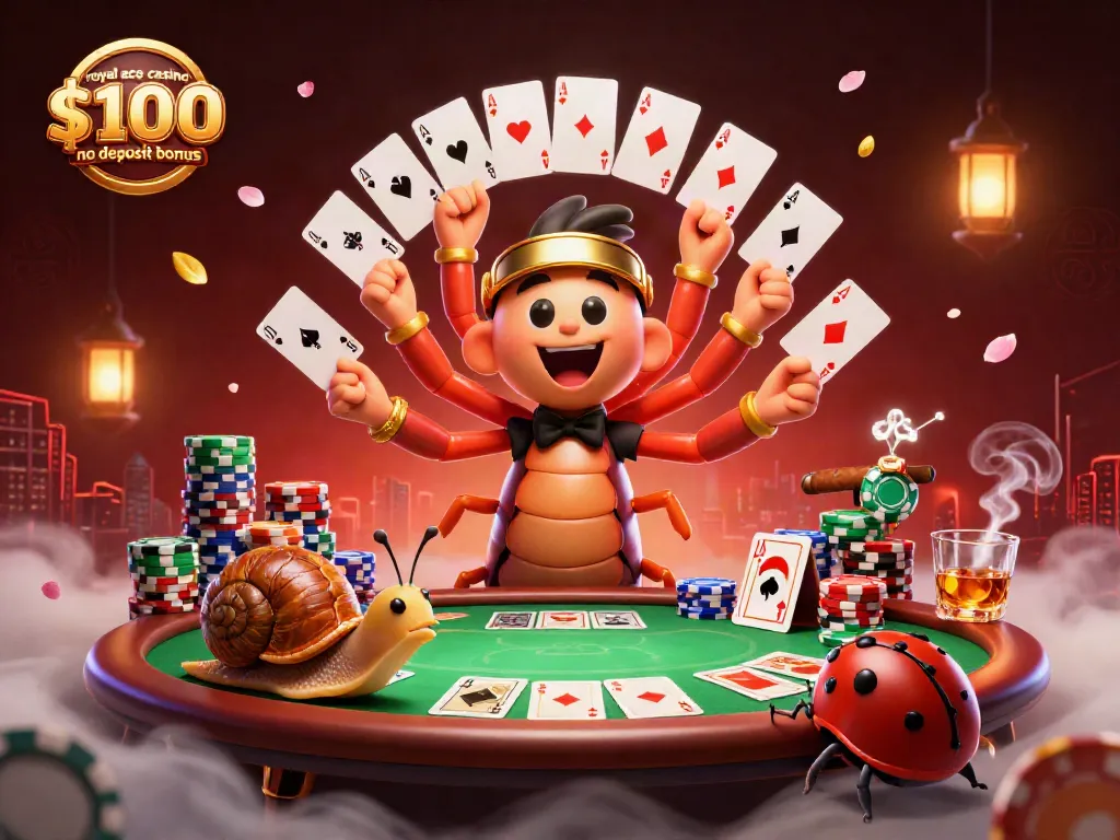 Spin with excitement at royal ace casino $100 no deposit bonus featuring vibrant characters and dynamic gameplay.