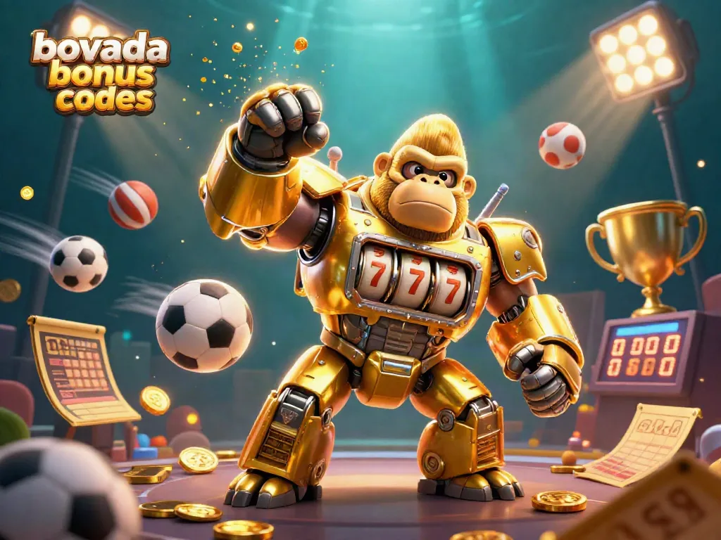 Win big with bovada bonus codes using unique features in a vibrant digital illustration.