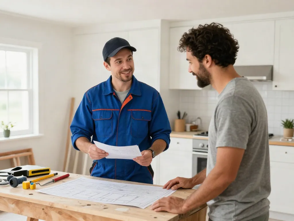 "Wish4d trusted provider with a professional contractor at work in a local renovation project."