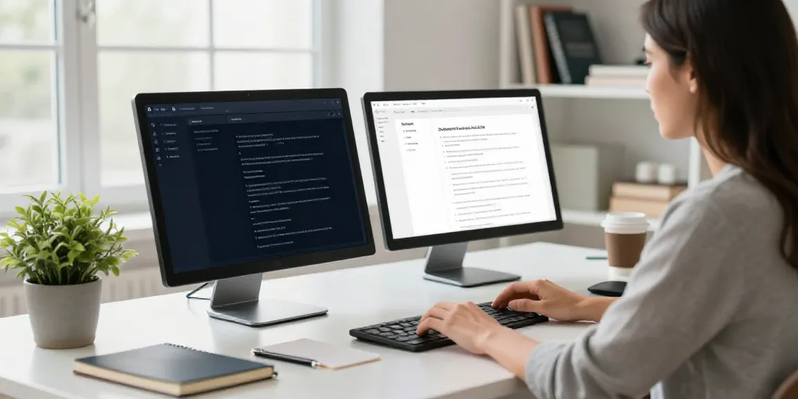 Generate blog post summaries with AI at a modern digital workspace, showcasing productivity and creativity.