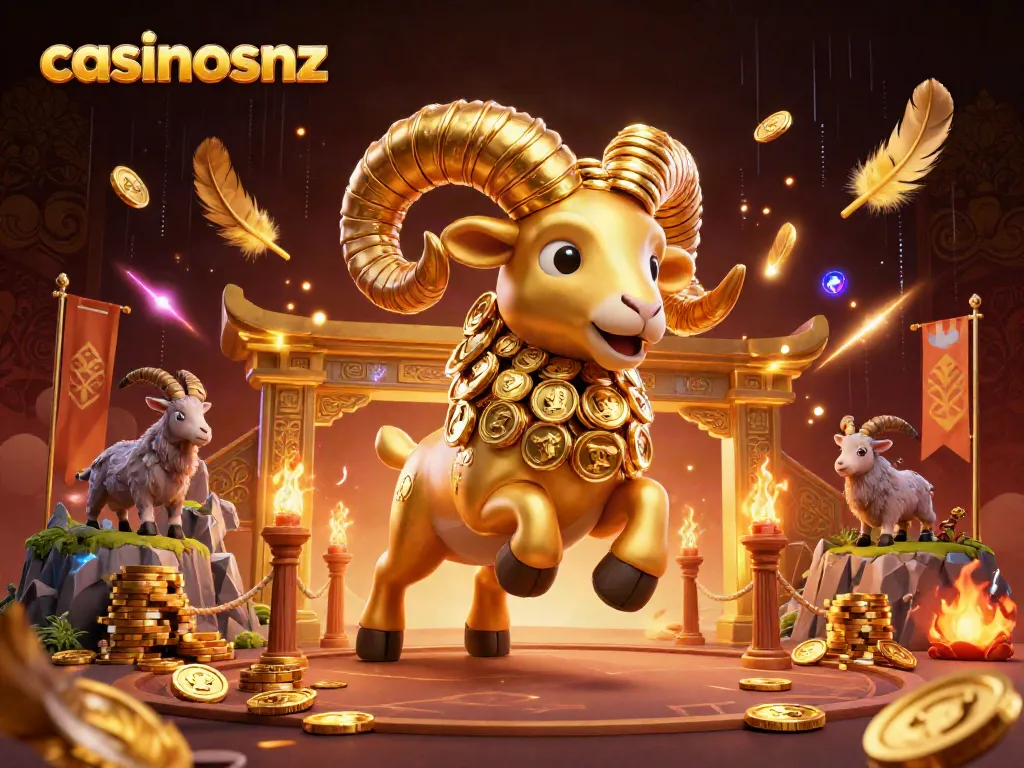 Experience thrilling gameplay at casinosnz with a vibrant 3D rendering of a golden casino showdown.