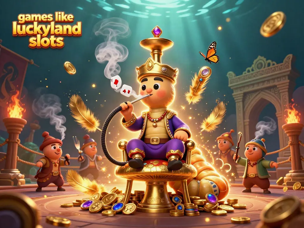 Spin vibrant slots with games like LuckyLand Slots illustrated in this colorful 3D scene.