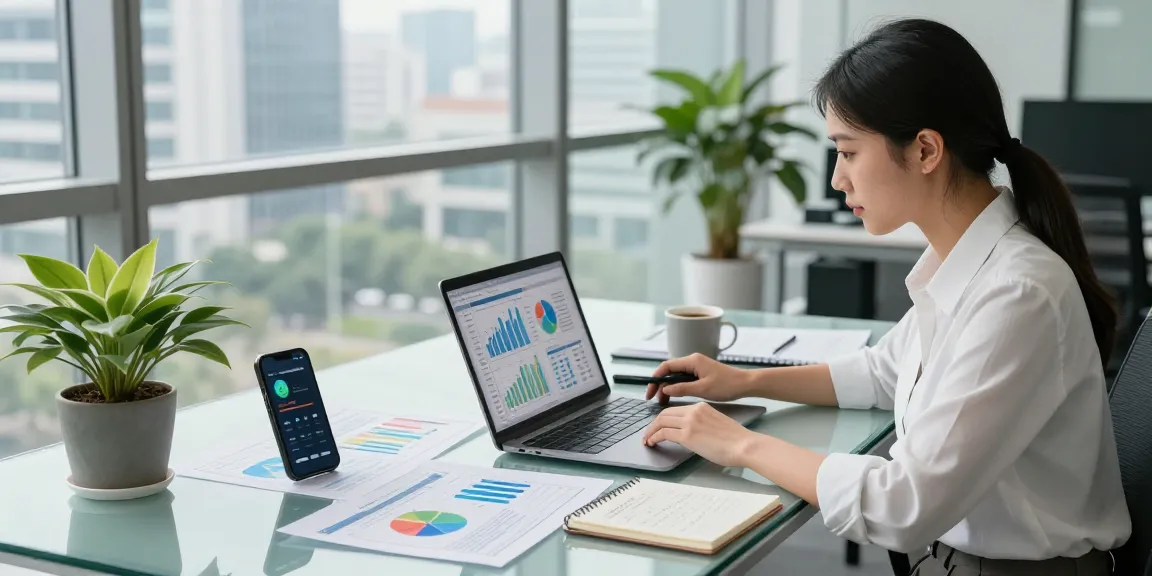 Analyzing financial reports and credit strategies in a modern office setting.