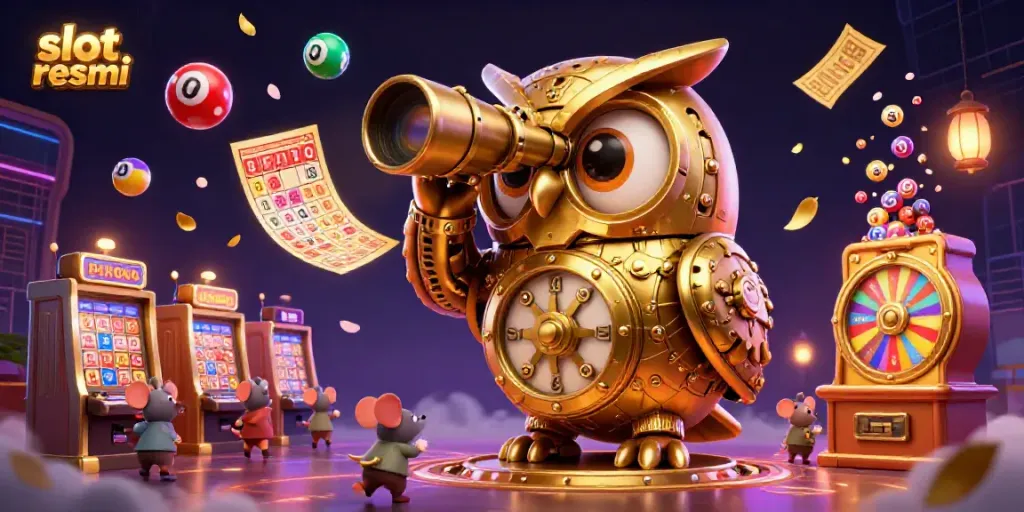 Experience thrilling slot resmi action with a golden owl and vibrant casino elements.