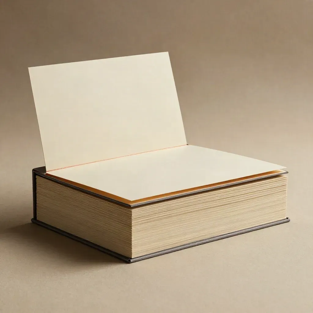 Stacked ESG folders and presentation box on a pale plaster surface with soft studio light