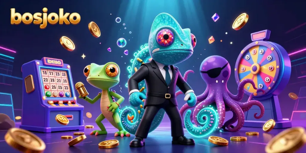 Experience the thrill of bosjoko lottery draws with dynamic characters and vibrant gambling elements.