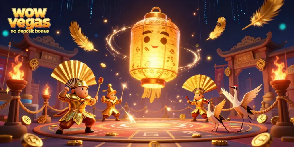 Experience the wow vegas no deposit bonus with a vibrant casino scene featuring unique characters and thrilling game elements.