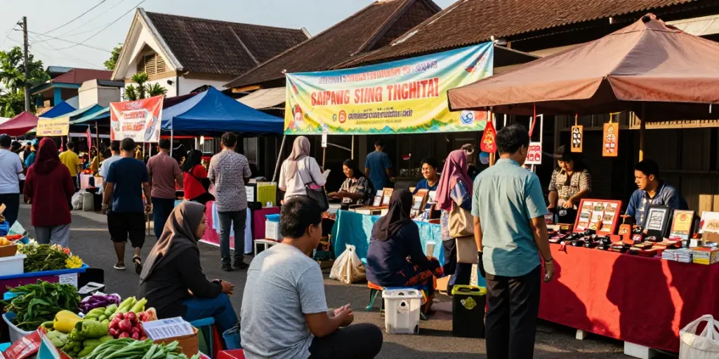 Marketplace in Lampung highlighting local vendors and community events, featured on lornematthews.com.