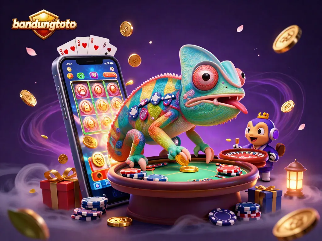 Experience thrilling action at bandungtoto with a colorful casino scene full of games and excitement.