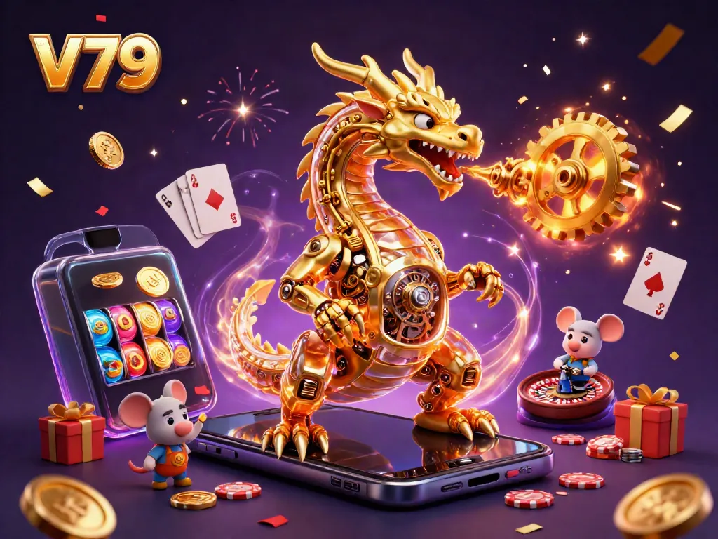 V79 mang đến trải nghiệm casino tuyệt vời cùng với rồng vàng và máy trò chơi sôi động.