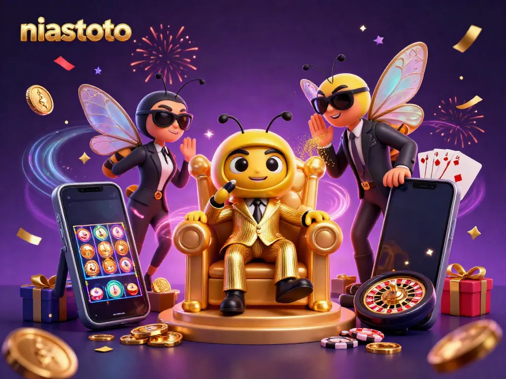Engage in thrilling gaming adventures at niastoto with a dazzling casino-themed scene.