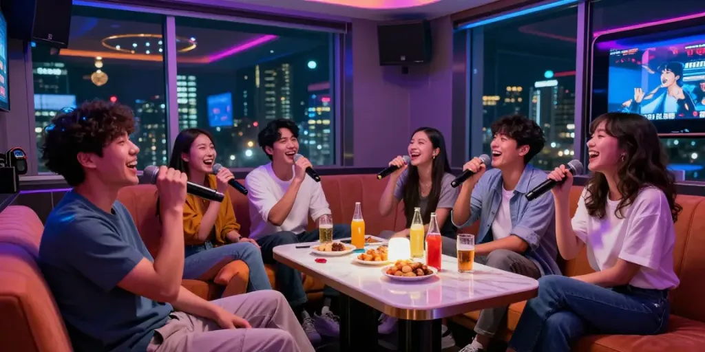 강남 달토에서 즐거운 노래와 함께하는 친구들 모습